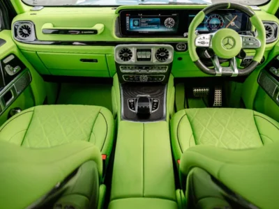 Luxury car interior modification in India with premium leather upholstery and custom seating